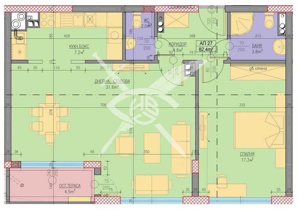 Двустаен апартамент в кв. Хладилника № сграда 1397 ап. 39806