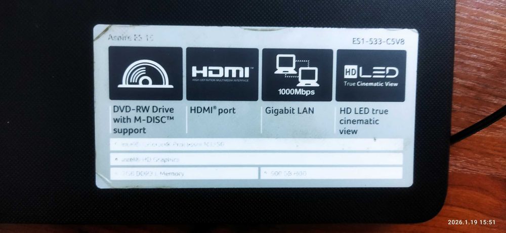 Noutbuk Acer sotiladi srochna