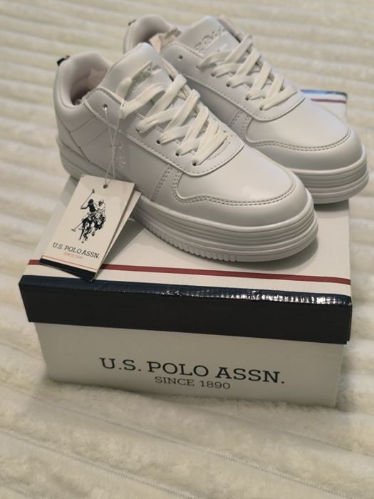 Ново дамски бели маратонки U.S.Polo Assn