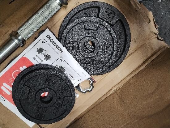Set gantere bodybuilding fontă reciclată - produs resigilat Decathlon