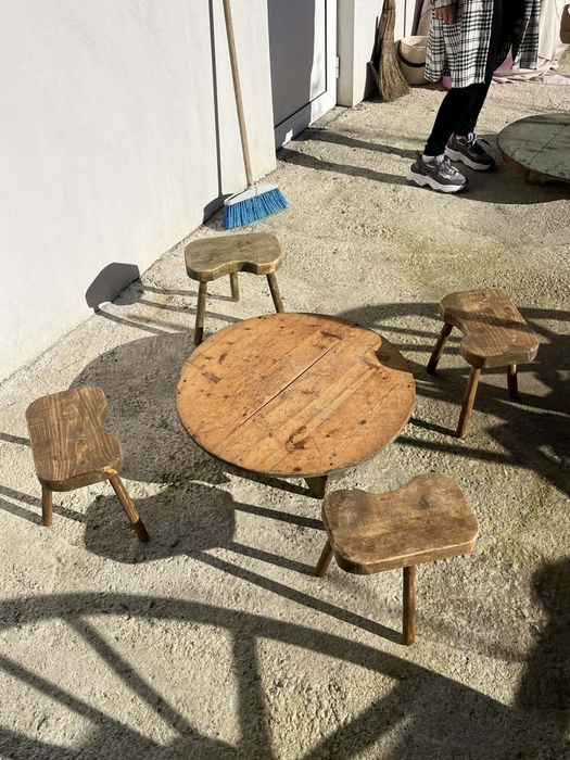 Маса софра синия паралия трикраки столчета