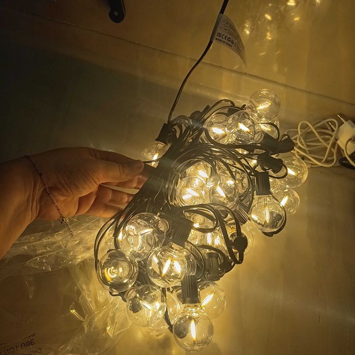 НОВИ! Външни LED лампички G40, 46+3 крушки, за градина, декорация