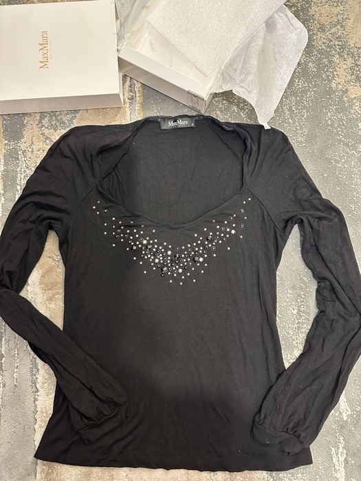 Оригинална блуза с камъни Max Mara, M с кутия