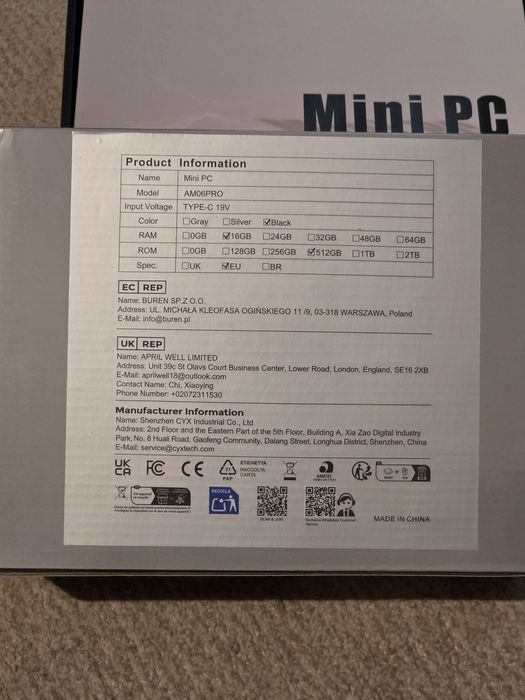 NiPoGi AM06 PRO Mini PC АMD Ryzen 7 7730U Up to 4.5GHz, 16GB 512GB SSD