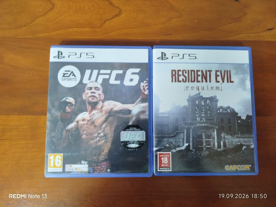 Игры! Диски Playstation UFC6, Resident Evil Requiem!
