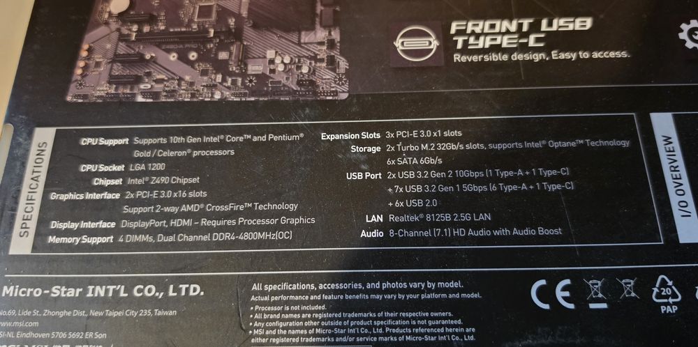 Placa baza gaming MSI Z490 A PRO socket 1200 Full Box