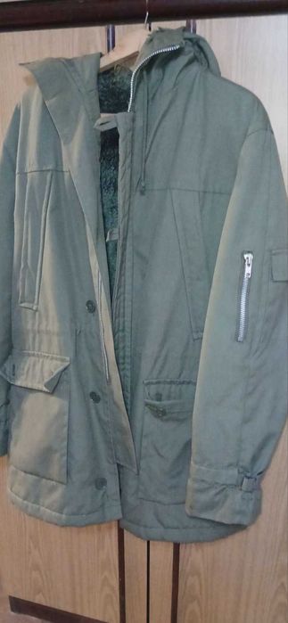 Мъжко зимно зелено яке с подплата