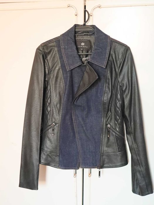Дамско яке Junona, кожа и деним, размер XS (34)