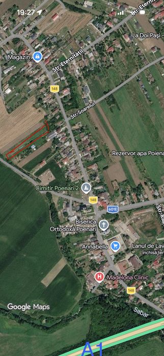 Teren intravilan 2200 mp Poenari, Ulmi,  Giurgiu, acces auto, puț, gard, livadă, aproape de A1