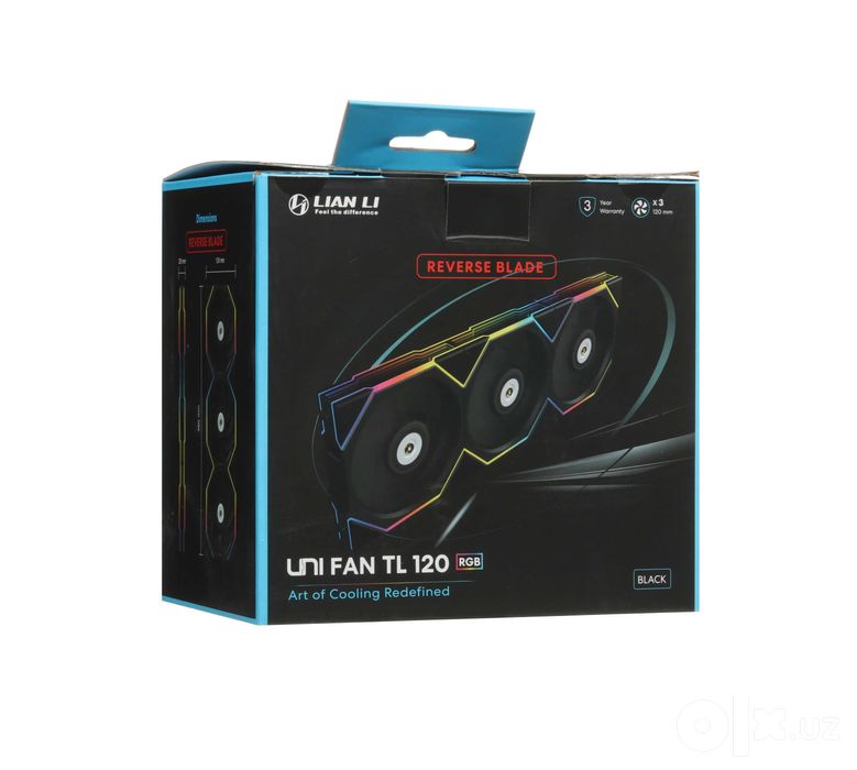 ' Вентилятор Lian Li UNI FAN TL FLEX 120 Reverse Blade Black (3 pack)