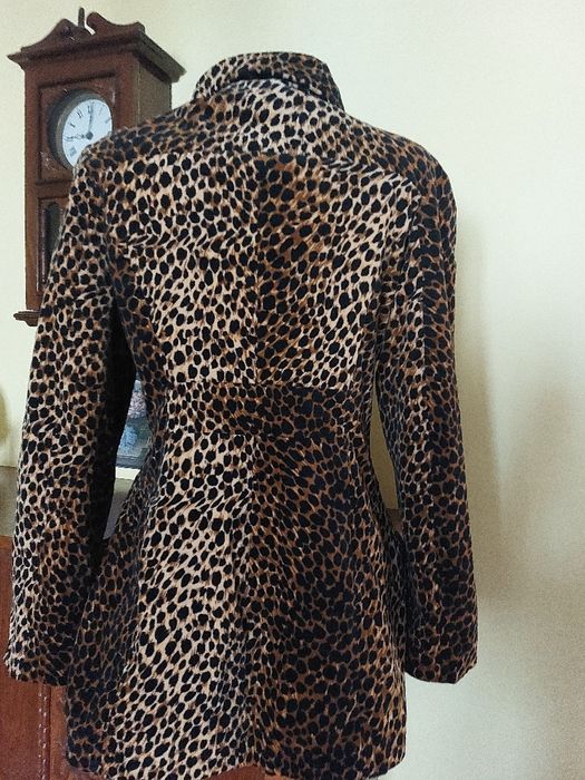 Reducere!! Jacheta de lux animal print din catifea plina de bumbac