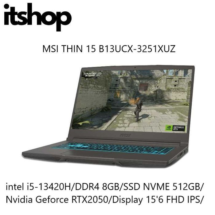 MSI THIN 15 i5-13420H/8/512/RTX2050/Display 15'6 FHD IPS 144hz