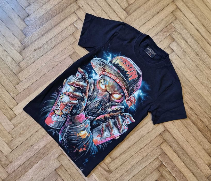 Tricou copii 100% bumbac desen grafitti, fosforescent marimea 140-152