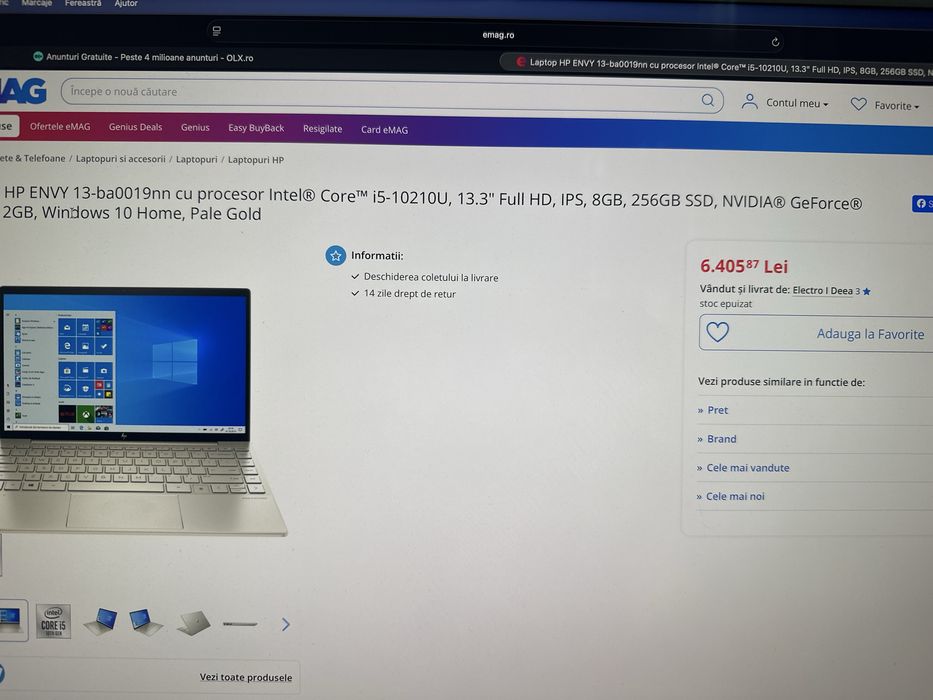 HP ENVY 13, Touch Screen Core i5-10210U, 1.6GHz, 512GB SSD 8GB Ram