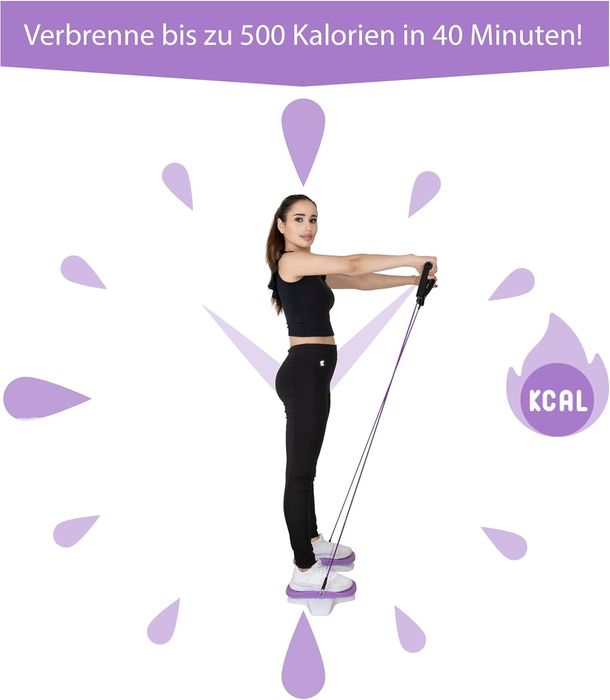 Фитнес ластици с двоен въртящ диск и видео уроци отслабване и пилатес