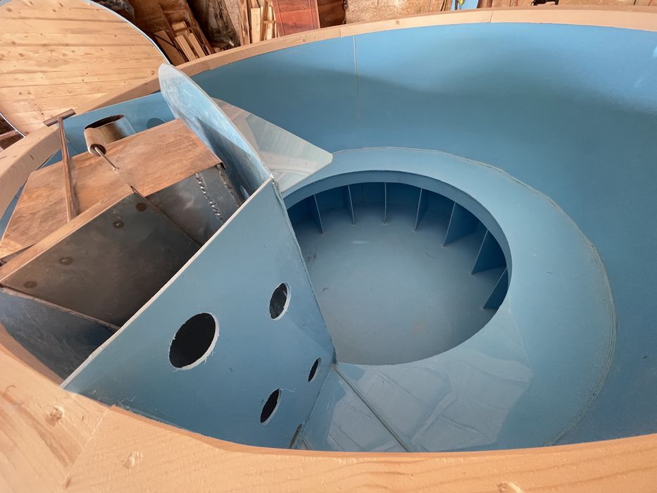 Ciubăr din fibră cu soba interioară