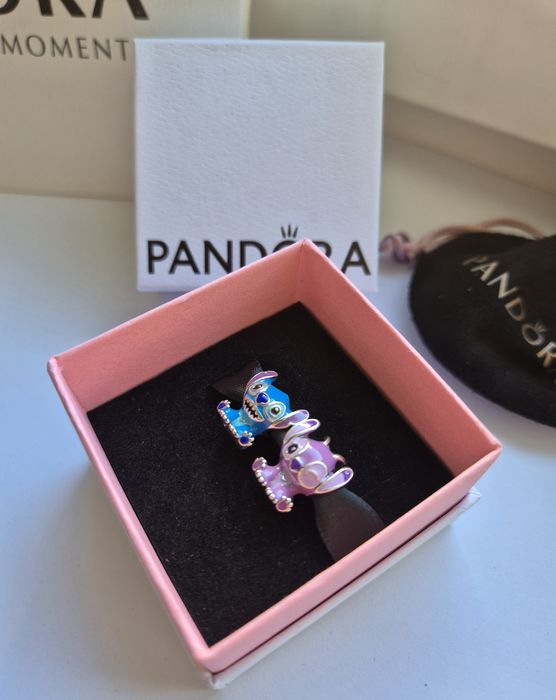 Charmuri Disney Stitch si Angels, iubita lui din Argint S925 ALE