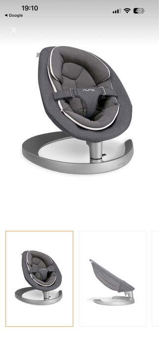 Sezlong pentru copii Nuna Leaf Grow Granite cu sezut reglabil.