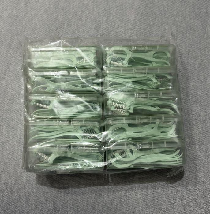 10 cutii ata dentara cu maner (floss picks)