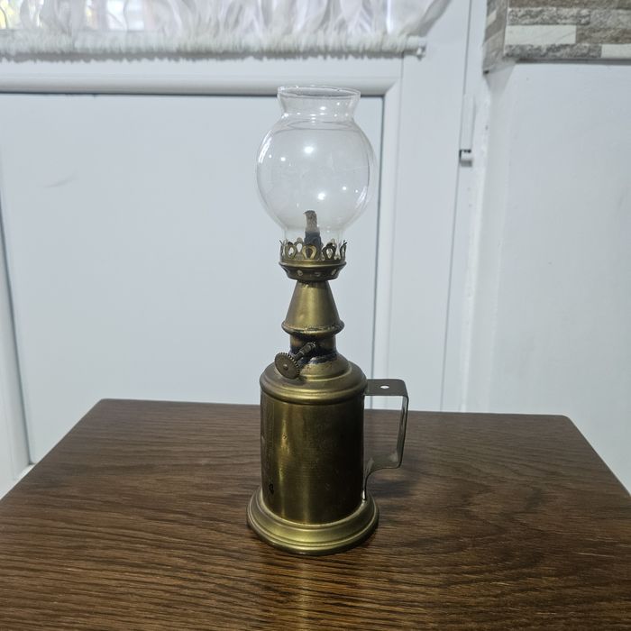 Lampă din alamă cu petrol Franța 1890-1920