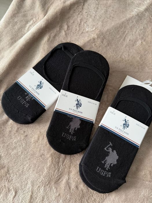 US Polo Assn set 9 perechi sosete bărbătești culoare negru mărimea 43-46 noi originale