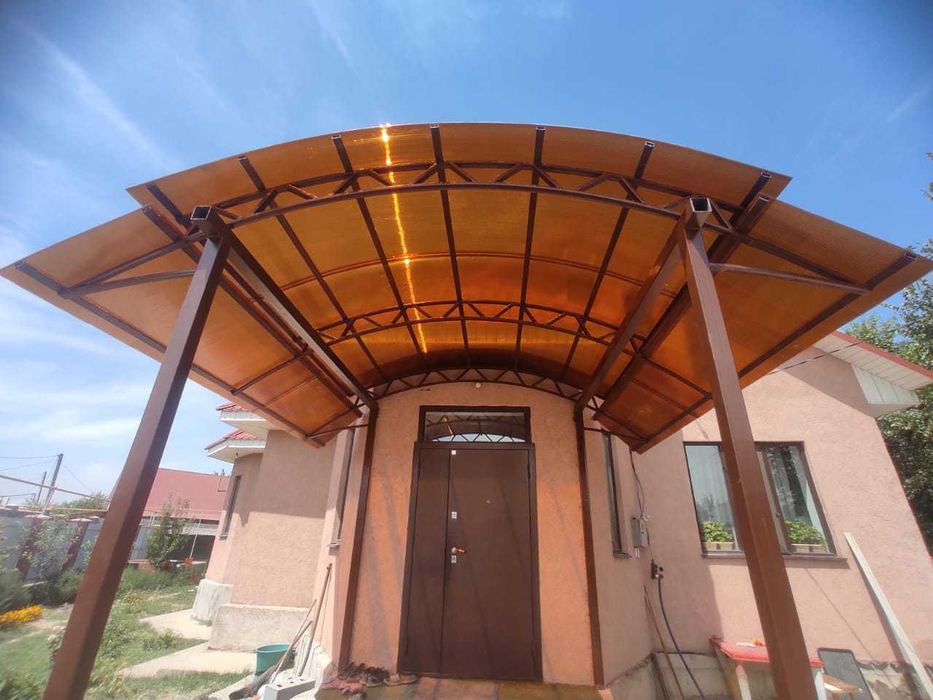 Навесы из поликарбоната любых размеров от 4-8 рабочих дней