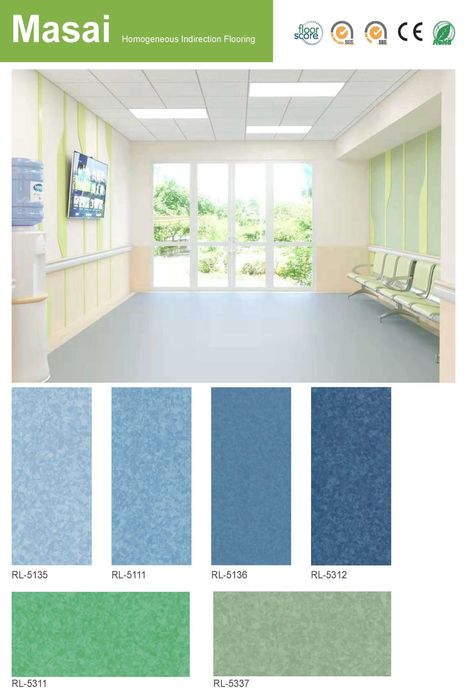 Линолеум гомогенный напольное покрытие для школ, офисов, клиник, Relle