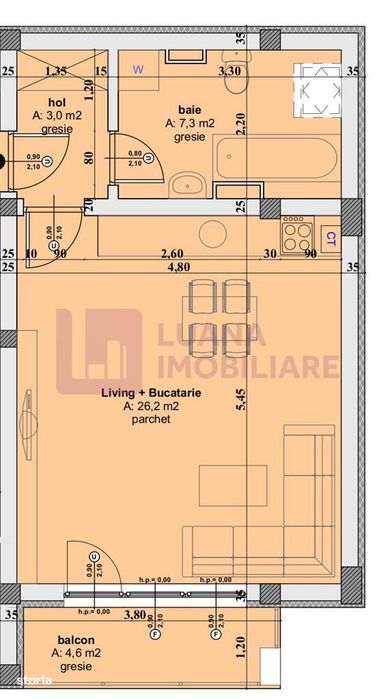 Garsoniera tip studio | Lacul lui Binder | constructie recenta, cu bal
