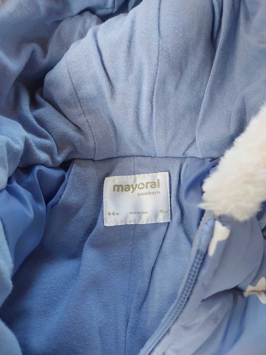 Combinezon bebe 70 cm Mayoral, cadou sac de dormit iarna 92 cm