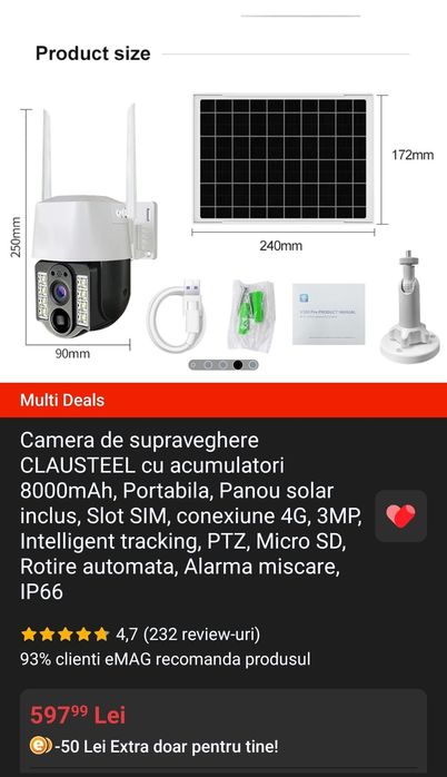 Camera de supraveghere 4G(SIM)