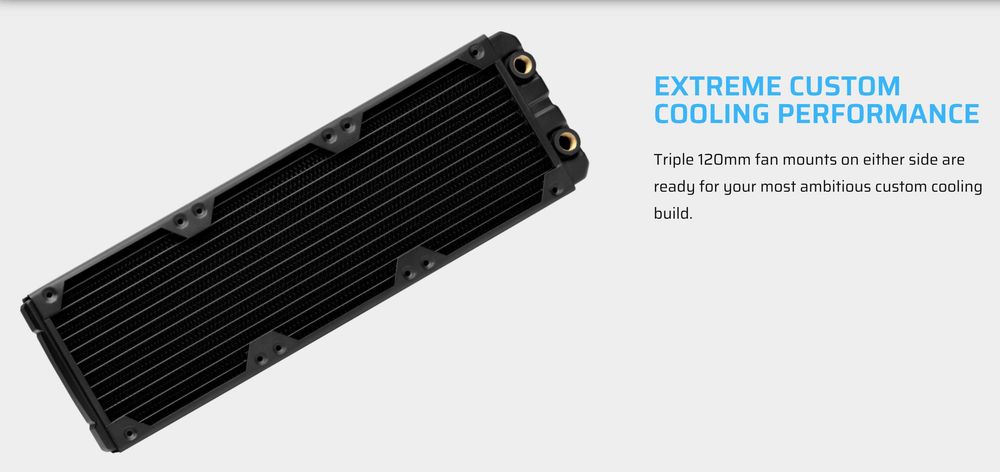 НОВ 360мм меден радиатор Corsair Hydro X Series XR5 за водно охлаждане