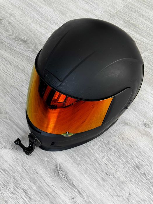Casca Icon Airform Rubatone Negru Mat + viziera Iridium Rosu - M/L