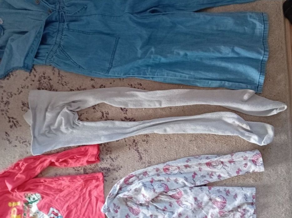 lot set 122 128 5 6 7 ani h&m bluza ciorapi sclipitori salopeta blugi