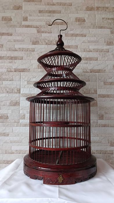 Стар китайски дървен кафез - ръчна изработка - рядък модел - 19в.