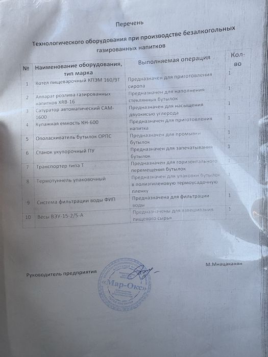 Продаеться линия по производству газированных напитков