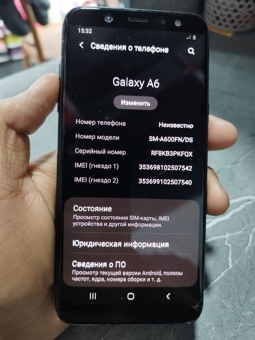 Samsung A6 qora rangli qirilgan joyi yo'q