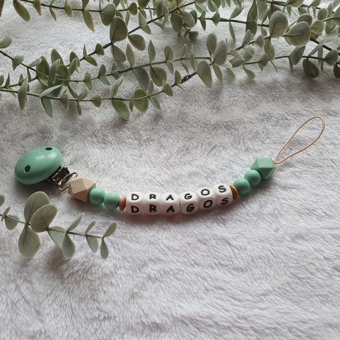 Lant pentru suzeta personalizat cu numele DRAGOS