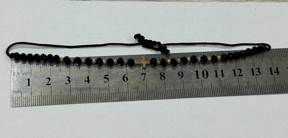 Златна гривна с кръст и мъниста 14 К 585 /1,46 гр.