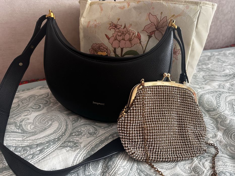 Сумка черная трансформер и в подарок клатч