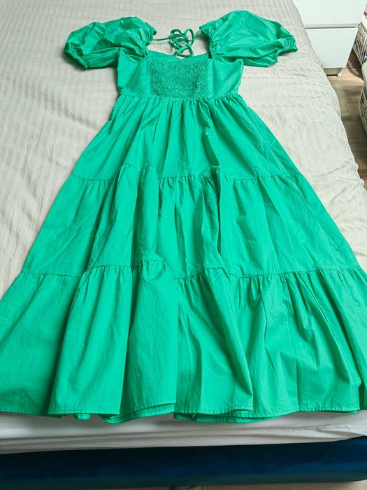 Rochie verde cu mâneci scurte
