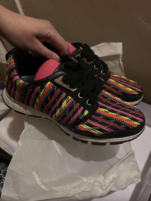 Dsquared2 шарени/многоцветни маратонки #41 стелки естествена кожа