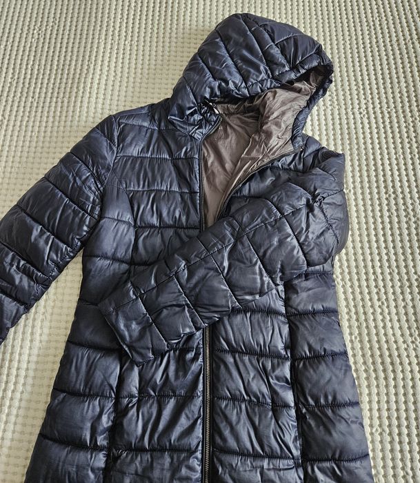 S Oliver Дамски Тъмно синьо пухкаво тънко яке, размер S. Много удобно