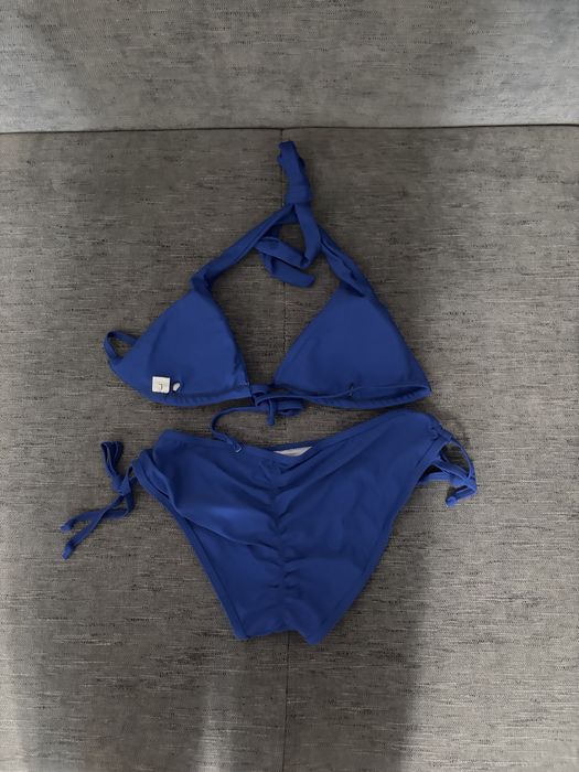 Set bikini damă 5 moduri Triunghi șnur Multi-stil pentru plajă & piscină – Albastru L