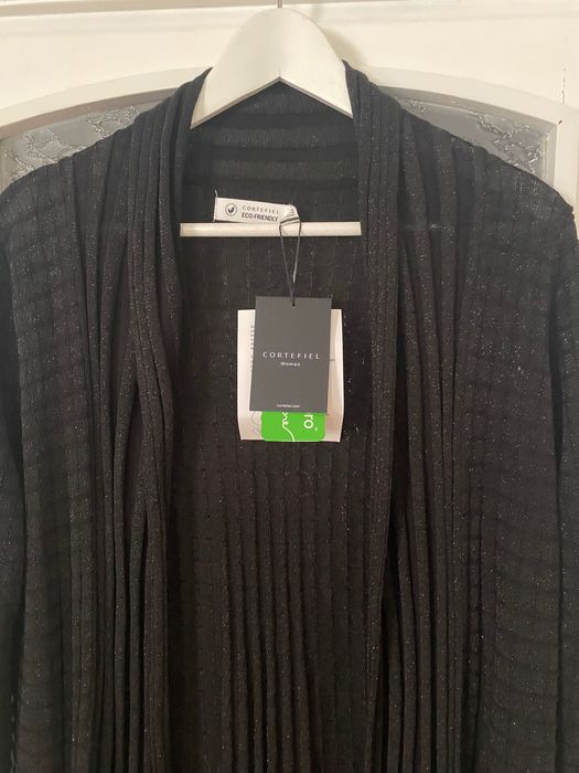 Нова елегантна жилетка в черно със сребристи нишки Cortefiel, размер S