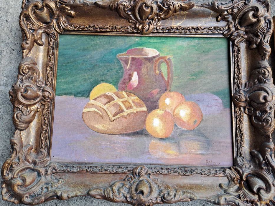tablou pictura pe lemn 52/42 cm semnat