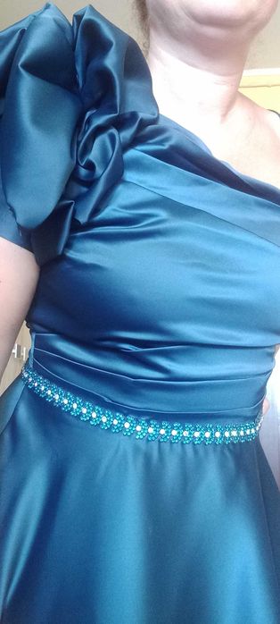 Rochie lunga  eleganta turcoaz 40/42, L, noua