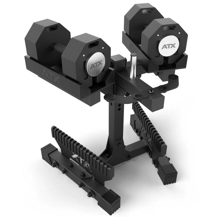 Регулируеми Дъмбели със Стойка ATX® Octa Dumbbells – 2 х 36 кг, Чифт Гири