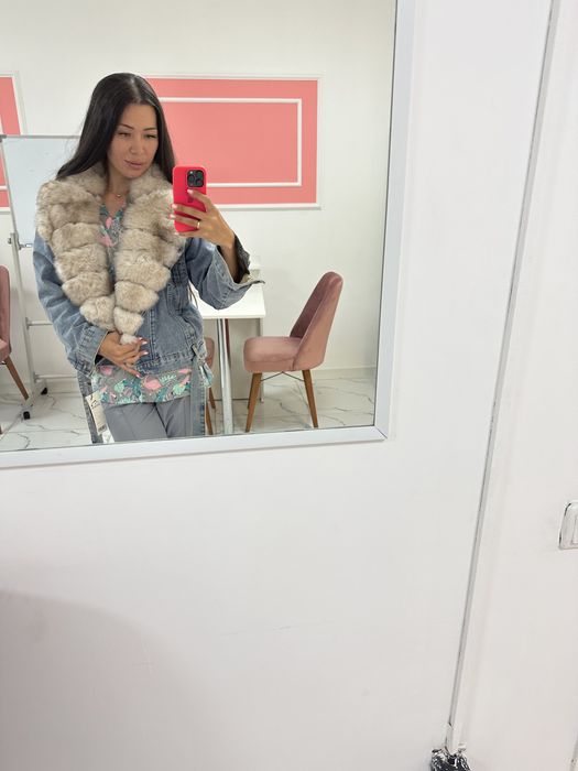 Джинсовая парка, шуба