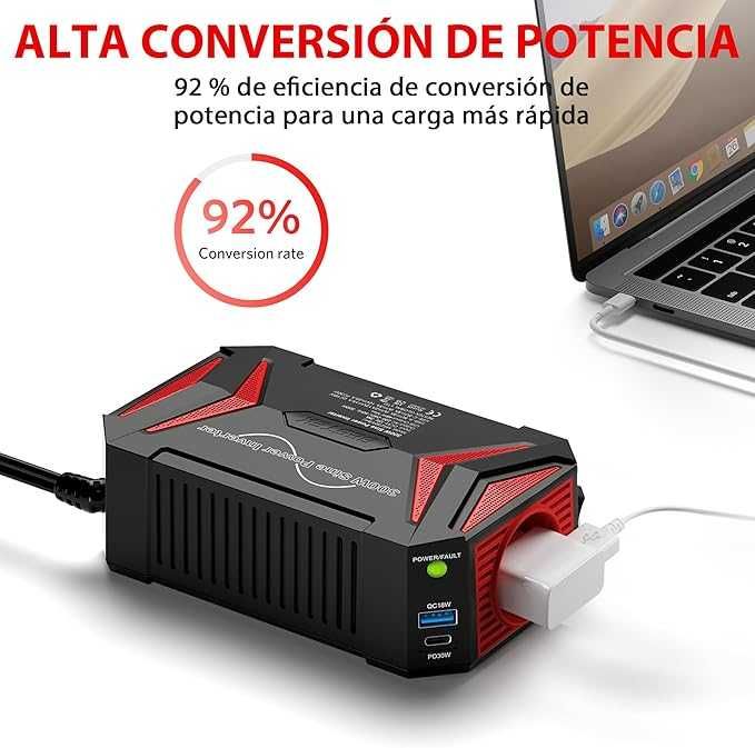 Invertor Auto Onda Pure 300W, Transformator Invertor 12V la 220V