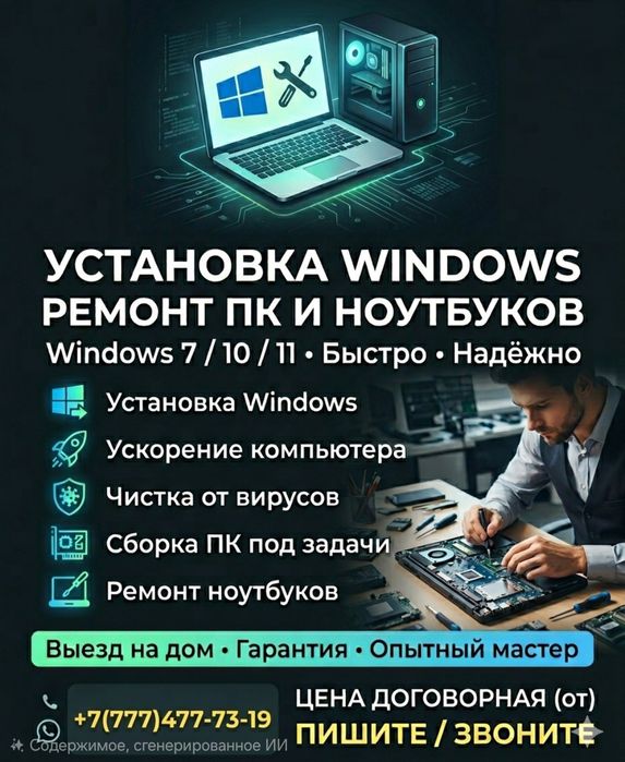 Установка Windows, ремонт ПК,Ноутбук